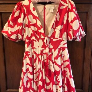 House of Harlow 1960 Red and White Mini Dress